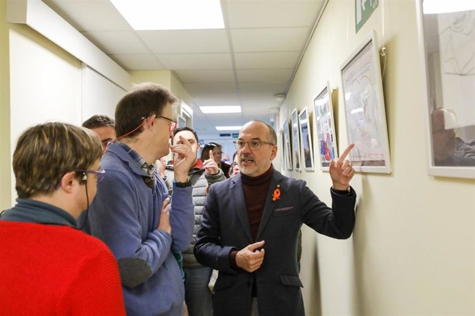El conseller de Derechos Sociales de la Generalitat de Catalunya, Carles Campuzano, visita la Fundació Catalana Síndrome de Down por del Día Internacional de Personas con Discapacidad