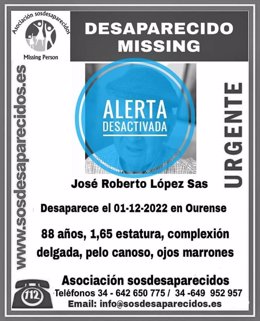 Alerta desactivada sobre la desaparición de un hombre de Ourense, que fue localizado en Lugo este sábado