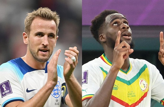 Harry Kane (Inglaterra) y Boulaye Dia (Senegal)
