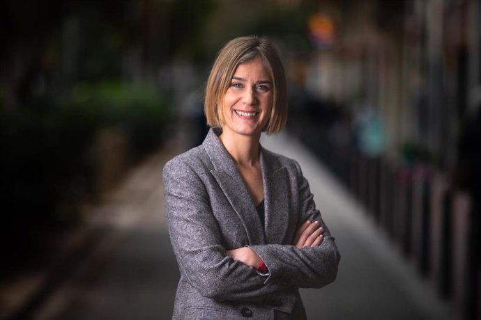 La líder de los comuns en el Parlament, Jéssica Albiach, en una entrevista de Europa Press
