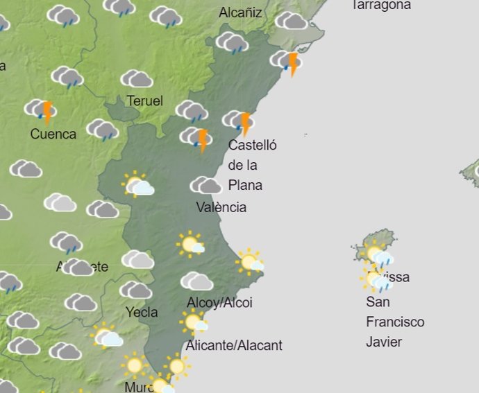 Predicción meteorológica del domingo 4 de diciembre