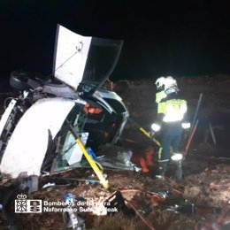 Accidente de tráfico en la NA-160, en Cintruénigo