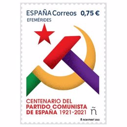 Sello de Correos conmemorativo del centenario del Partido Comunista