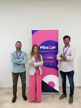 Archivo - Equipo fundador de la app MissCar.