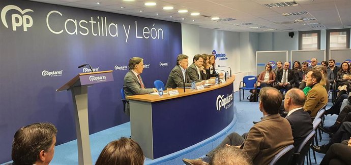 Mañueco en un momento de su intervención en el Comité Ejecutivo Autonómico del PP celebrado en Valladolid
