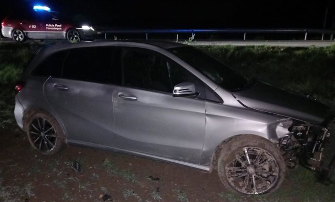 Imagen de uno de los accidentes atendidos por Policía Foral este fin de semana