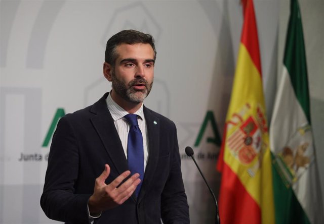 El consejero de Sostenibilidad, Medio Ambiente y Economía Azul y portavoz del Gobierno andaluz, Ramón Fernández-Pacheco, en la rueda de prensa posterior al Consejo de Gobierno.