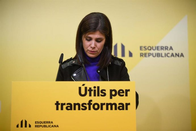 La portavoz de ERC y secretaria general adjunta, Marta Vilalta, en rueda de prensa.