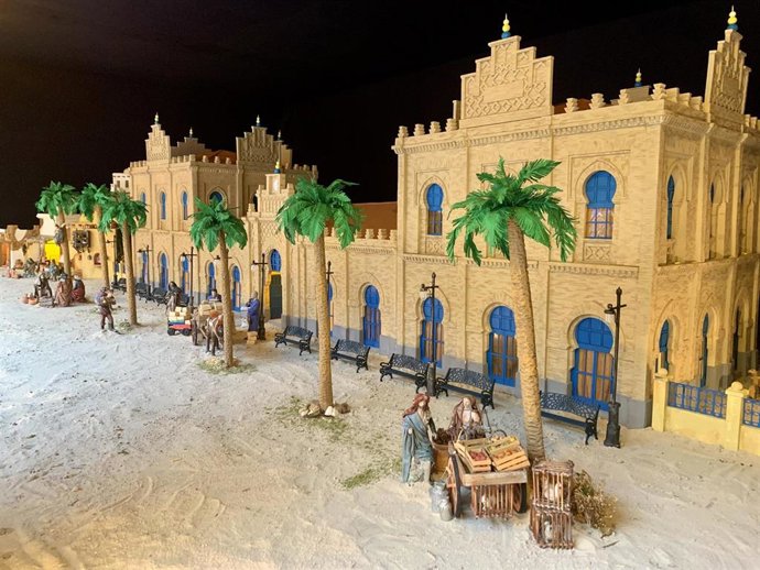 La Estación de Sevilla en el belén del Ayuntamiento de Huelva.