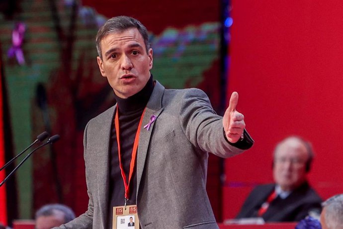 El presidente del Gobierno, Pedro Sánchez, interviene en la inauguración del XXVI Congreso de la Internacional Socialista (IS), en la Feria de Madrid, IFEMA, a 25 de noviembre de 2022, en Madrid (España). 