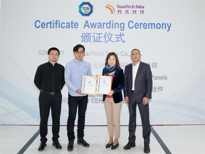 YuanTech Solar Receives IEC Certification from TÜV SÜD
