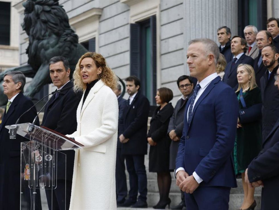 La presidenta del Congreso, Meritxell Batet, pronuncia su discurso en el acto institucional por el Día de la Constitución.