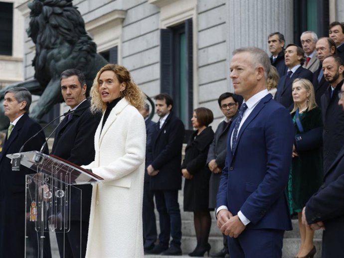 La presidenta del Congreso, Meritxell Batet, pronuncia su discurso en el acto institucional por el Día de la Constitución.