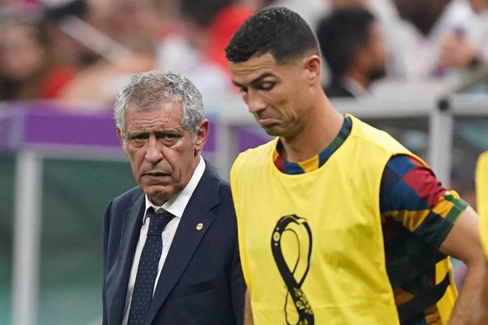 El seleccionador de Portugal, Fernando Santos, y el capitán de la selección, Cristiano Ronaldo