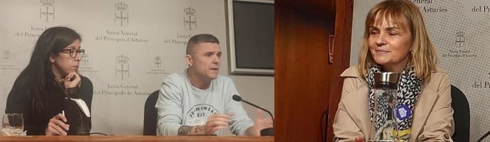 Alba González y Rafael Palacios, a la izquierda, y Covadonga Tomé, a la derecha