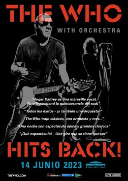 Cartel del concierto de The Who en Barcelona dentro de la gira europea