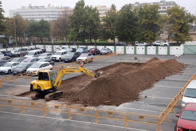 La Diputación inicia en su aparcamiento una excavación arqueológica previa a construir dos edificios administrativos y una plaza pública entre ambos.