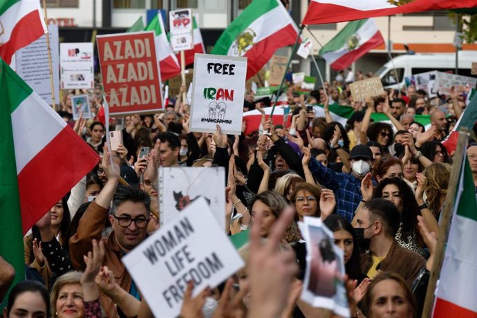Archivo - Protestas contra el Gobierno de Irán en la ciudad alemana de Colonia.