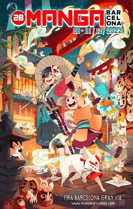 Cartel de la 28 edición del salón Manga Barcelona