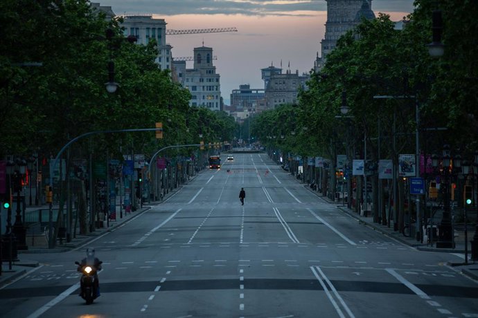 Archivo - El passeig de Grcia de Barcelona durant el confinament