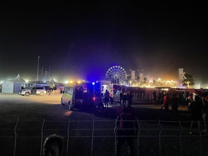Archivo - Imagen cedida a Europa Press de los servicios de emegencia en el Medusa Sunbeach Festival