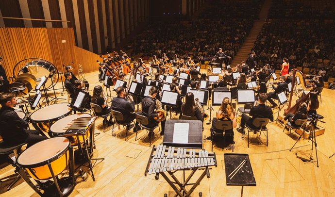 Archivo - Banda de música en Les Arts