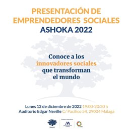 Cartel de la presentación de emprendedores sociales.