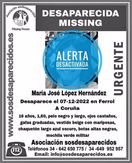 Alerta desactivada tras la localización de la menor en Ferrol
