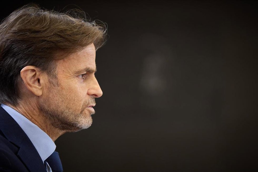 El líder de Unidas Podemos en el Congreso, Jaume Asens, durante una rueda de prensa, en el Congreso de los Diputados, a 9 de diciembre de 2022, en Madrid (España). 