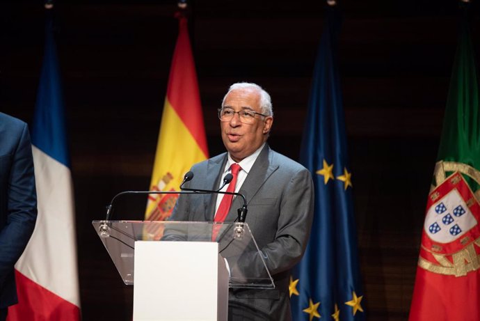 El primer ministro de Portugal, Antonio Costa, interviene durante una declaración conjunta en la Cumbre Euromediterránea EU-MED9