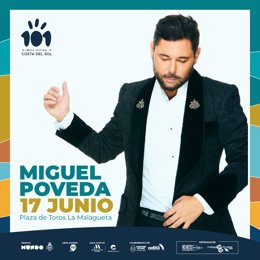 Cartel del concierto de Miguel Poveda el próximo 17 de junio en el 101 Music Festival de Málaga