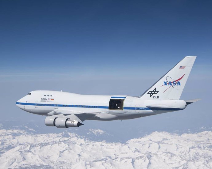 B-747 del telescopio SOFIA en vuelo