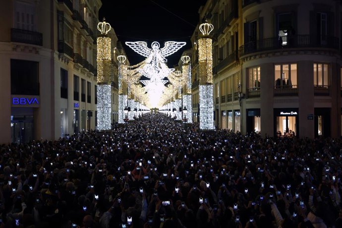 Inauguración del alumbrado navideño de Málaga, foto de archivo