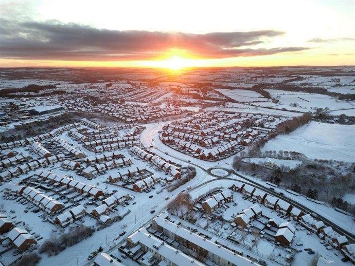 Nevadas en Consett, en Reino Unido
