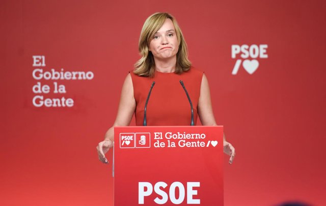 Archivo - La ministra d'Educació i Formació Professional i portaveu del partit socialista (PSOE), Pilar Alegría, compareix en una roda de premsa a la seu del seu partit, a Madrid