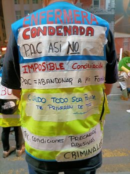 Enfermera protesta PAC, SUAP, centros de atención 24 horas