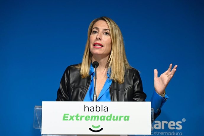 La presidenta del PP extremeño, María Guardiola.