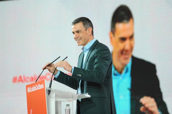 El president del Govern central i secretari general del PSOE, Pedro Sánchez, durant l'acte del PSC