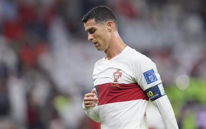 Cristiano Ronaldo of Portugal during the FIFA World Cup 2022, Quarter-final football match between Morocco and Portugal on December 10, 2022 at Al Thumama Stadium in Doha, Qatar - Photo Sebastian El-Saqqa / firo sportphoto / DPPI