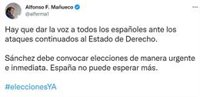 Mañueco reclama elecciones de manera "urgente e inmediata"