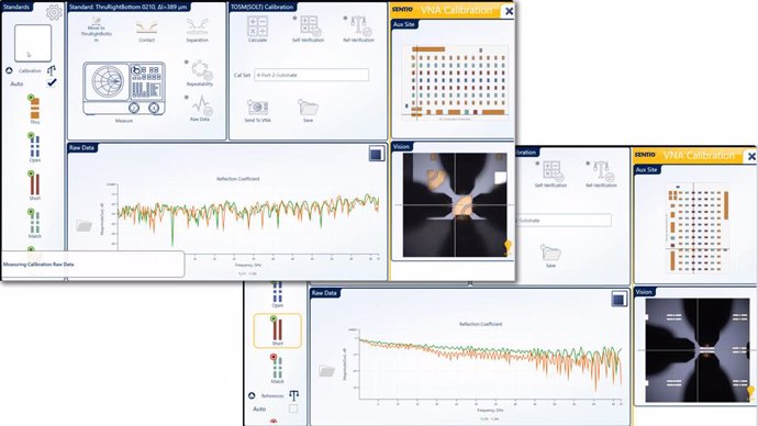 Unattended four-port system calibration with two rectangular-configured calibration substrates