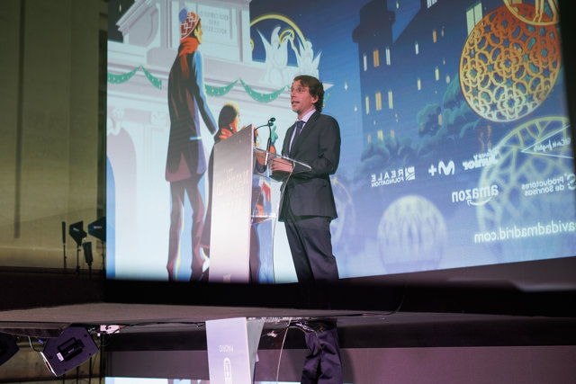 El alcalde de Madrid, José Luis Martínez-Almeida, interviene durante la presentación de la programación cultural y de ocio diseñada por el Ayuntamiento, en el Palacio de Cibeles, a 12 de diciembre de 2022, en Madrid (España). 