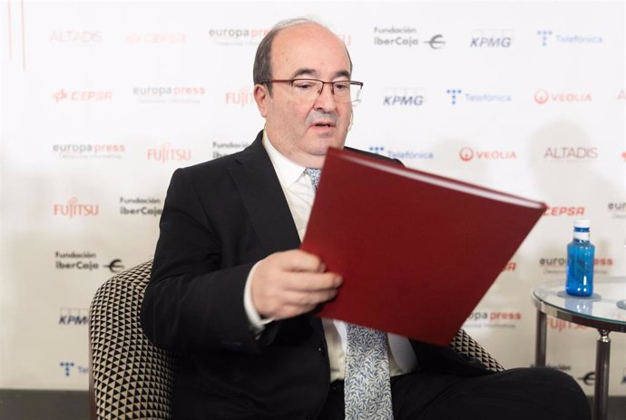 El ministro de Cultura y Deporte, Miquel Iceta, durante un desayuno informativo de Europa Press, en el Hotel Rosewood Villa Magna, a 24 de noviembre de 2022, en Madrid (España).