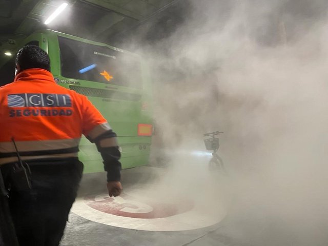 Simulacro de incendio en el intercambiador de Plaza de Castilla