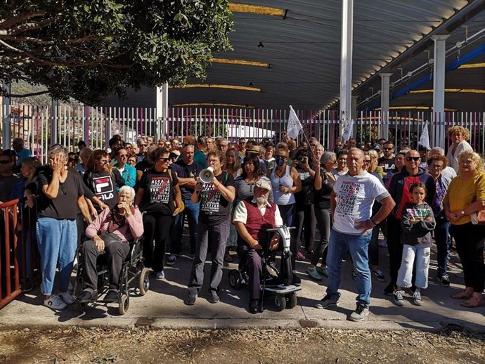 Miembros de la Plataforma de Afectados por el Volcán Cumbre Vieja