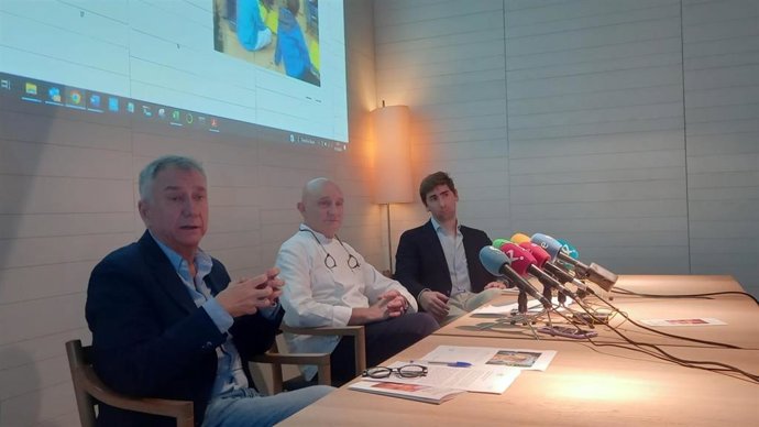 Jose Polo, Toño Pérez y Miguel Galán, en la presentación de la Fundación Atrio Cáceres