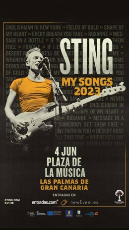 Cartel anunciador del concierto de Sting para 2023 en Gran Canaria