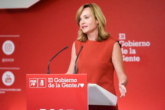Archivo - La ministra de Educación y Formación Profesional y portavoz del partido socialista (PSOE), Pilar Alegría, comparece en rueda de prensa en la sede de su partido, a 19 de septiembre de 2022, en Madrid, (España). La portavoz de la Comisión Ejecut