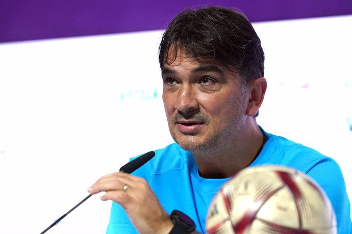 12 December 2022, Qatar, Doha: Croatia manager Zlatko Dalic attends a press conference for the Croatia national soccer team at the Main Media Centre ahead of Tuesday's FIFA World Cup Qatar 2022 semifinal soccer match against Argentina. Photo: Adam Davy/