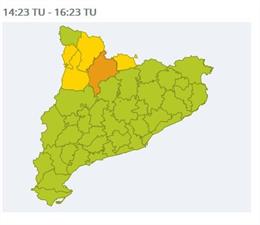 Alerta por nevadas en comarcas del Pirineo catalán.